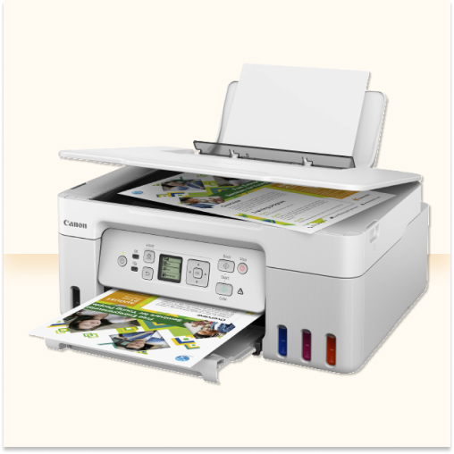 Canon® PIXMA™ G3270 MegaTank Wireless Inkjet All-In-One Color Printer, White